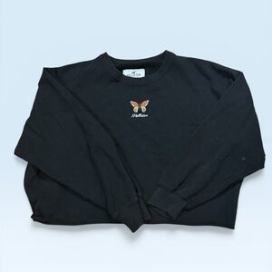 Hollister Black Crewneck Sweatshirt with Small Logo